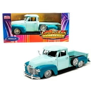 1953 Chevrolet 3100 Pickup Truck Lowrider Light Green and Teal Two-Tone "Low Rider Collection" 1/24 Diecast Model Car by Welly