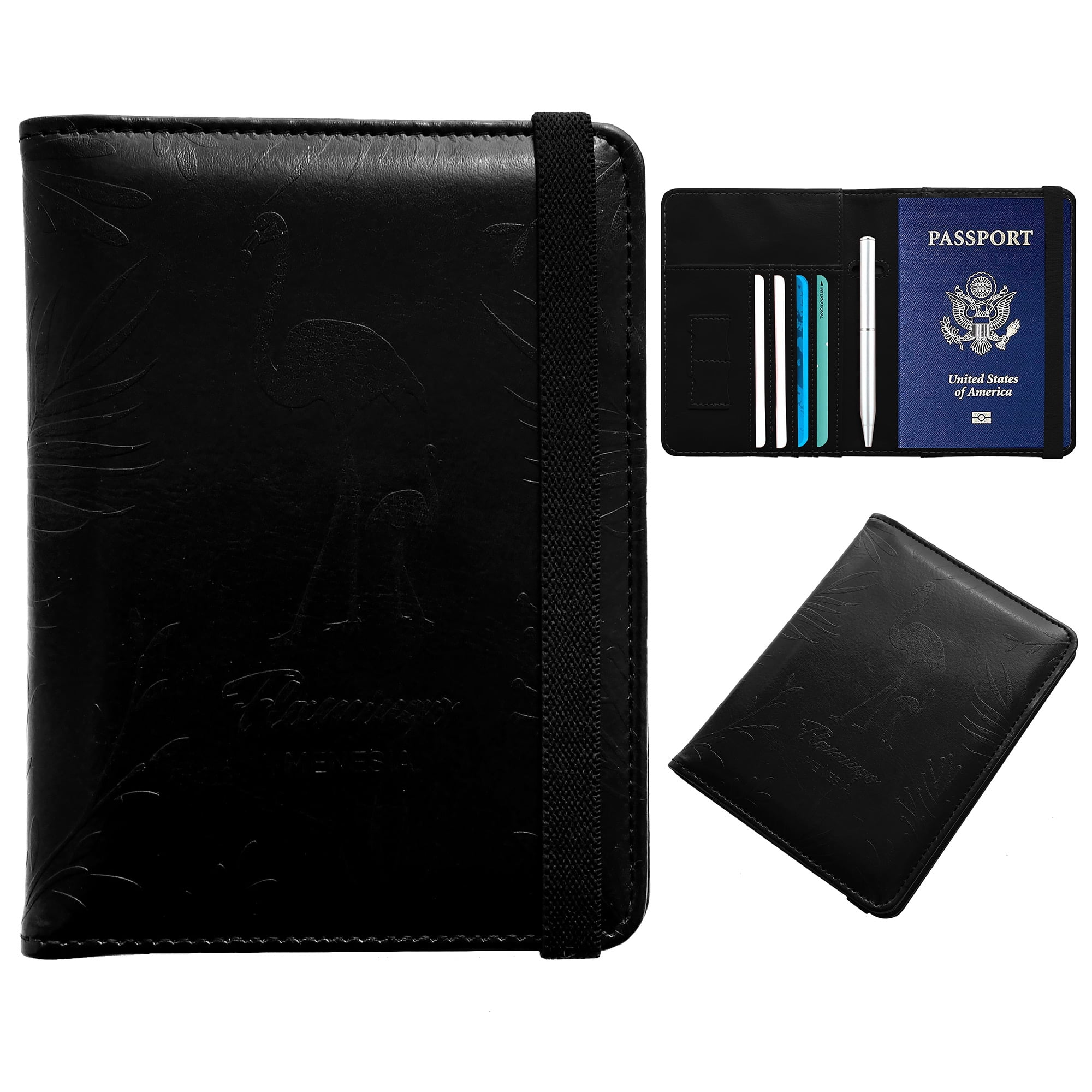 Menesia Passport holder, Synthetic Leather RFID Blocking Passport