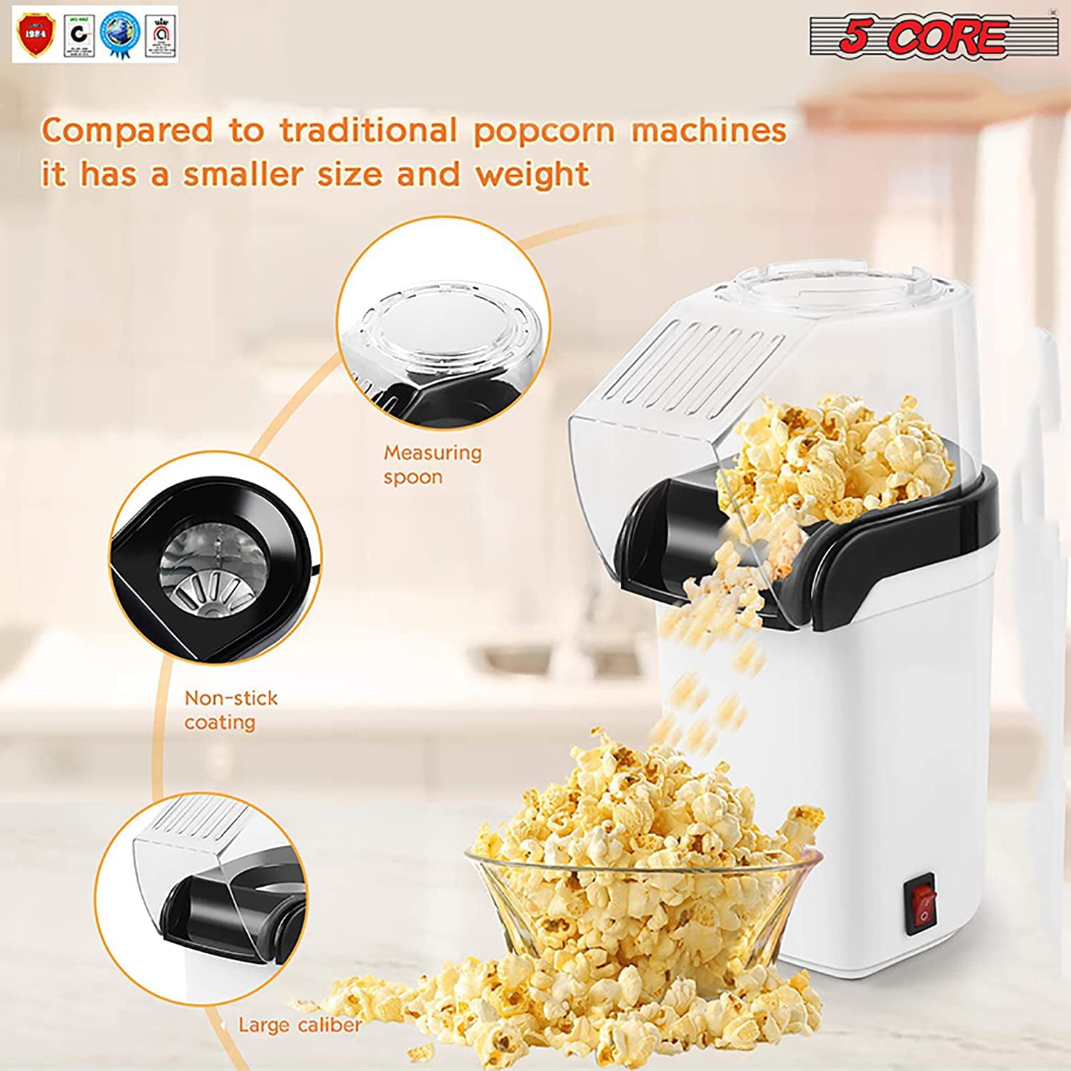 EC Black & Decker Handy Pop'n Serve Hot Air Popcorn Corn Kernel Popper HP-50
