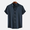 thumbnail image 2 of BiZtdJrK Men's Hawalian Solid Shirts Short Sleeve Casual Button Down Shirts Summe Holiday Beach Shirts with Pockes 50%&nbsp;Percent&nbsp;off&nbsp;Deals&nbsp;Today Navy XXL, 2 of 7