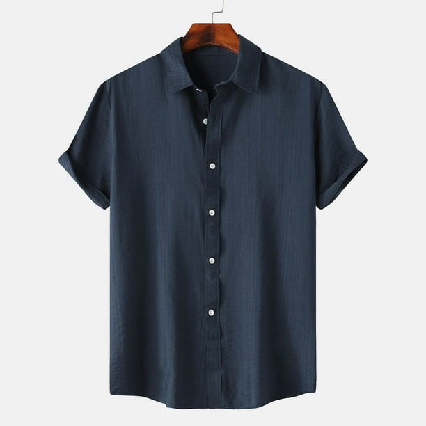 pstuiky Camisas de manga corta para hombre, Camisa hawaiana informal de manga corta con cuello vuelto y botones para hombre camisetas de hombre l