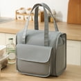 thumbnail image 1 of Bolsa de almuerzo aislante | Bolsa portátil de papel de aluminio engrosado | Gran cremallera doble cara | 28x26x20cm | Poliuretano | Gris, Verde, Beige | Mango ergonómico | Mantiene la comida, 1 of 6