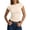 Beige, variant on Womens Summer Tops Ribbed T Shirts Crew Neck Short Sleeve Stretchy Ruched Slim Fit Workout Going Out Top