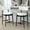 Beige+Black, variant on Mid-Century Counter Stools with Curved Open Back, Upholstered Seat, Solid Wood Frame, Beige+Walnut, Set of 2
