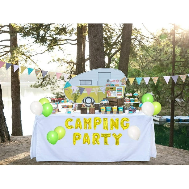 Kit de décoration de fête d'anniversaire de camping, bannière de joyeux  anniversaire de camping, décorations