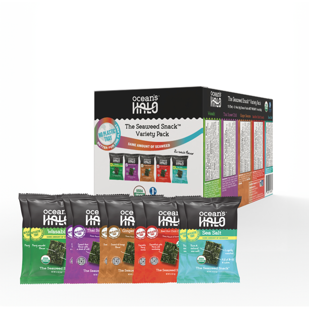 Oceans Halo Organic Seaweed Snack Variety Pack for Office