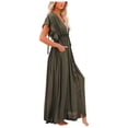 thumbnail image 2 of Conairie Swimsuit Coverup For Women Short Sleeve Loose Mesh Bathing Suits Cover Up Summer Beach Long Dress Vacation Outfits Army Green One Size, 2 of 6