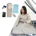 thumbnail image 4 of Saco de dormir para viajes, senderismo, camping, saco de dormir con almohada y bolsa de transporte 16 kg, 4 of 8