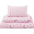 thumbnail image 2 of Viviland Kids Twin Sheet Set - Pink Heart Twin Sheet Set for Girls - Kids Twin Sheet Rainbow Printed - Kids Girls Twin Microfiber Fitted Sheet (15" deep Pocket) Flat Sheet Included, 2 of 7