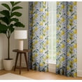 thumbnail image 4 of Vargottam Cotton Rod Pocket/Back Tab Curtains - 96" Floor-Length Drapes for Long Doors or Large Windows - Light Filtering, 3-in-1 Header - Set of 2, 52"x96" - Lemon And Vine Print (Yellow), 4 of 8