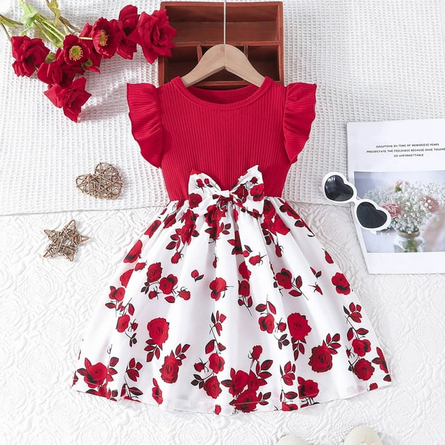 LOVZFMLL Robe à Manches Longues Extensible pour Filles Robe de Récital Scolaire