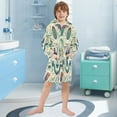 thumbnail image 5 of FORMRS Niños Bathrobe Unisex Hooded Robe Soft Plush Pajamas Sleepwear, Size 7-9T, Green Animals Pattern, 5 of 7