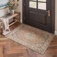thumbnail image 2 of GENIMO 2'x7' Runner Rug, Machine Washable Non Slip Low Pile Hallway Runner Rug for Kitchen Laundry Room, Traditional Persian Diamond, Terracotta Beige, 2 of 5