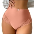 thumbnail image 2 of Sunvit-Panties Juniors High-Waisted Tummy Control Panty (Size M, Pink) - Nylon Spandex, Lace Detailed with Bow, Soft Breathable Comfortable Everyday Underwear, 2 of 7