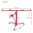 YTBW 11 Ft Drywall Rolling Lifter Panel Hoist Jack Lifter W/Lockable