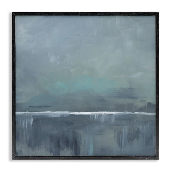 Stupell Industries Contemporary Land And Sea Horizon Black Framed Giclee Art, 12 x 12, by Kristen Dalpiaz