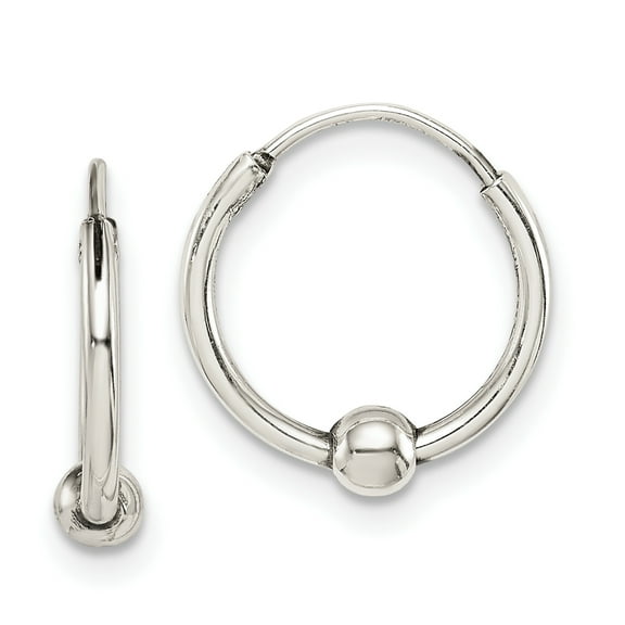 Primal Silver Sterling Silver Antiqued Beaded Hoop Earrings