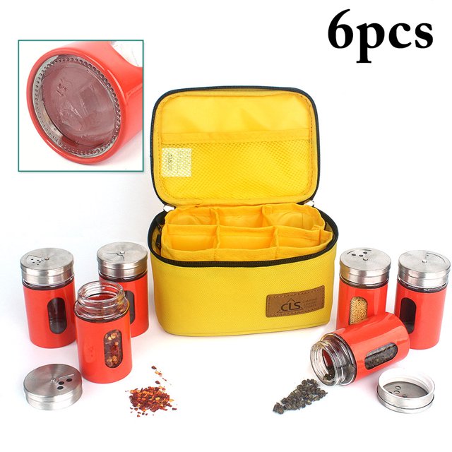 Bangcool 6PCS Spice Bottle Portable Adjustable Seasoning Shaker Seasoning Bottle