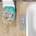 thumbnail image 4 of SEANATIVE Beach Starfish Shells Toilet Lid Cover Soft Plush Seat Covers Tank Lip Covers Easy to Clean Fits Most Toilet Lids Dust Cover Bathroom Decoration Accessories, 4 of 6