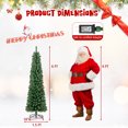 thumbnail image 3 of Gymax 6 FT Pencil Christmas Tree w/392 Memory Wire Branch Tips 140 LED Lights for Home, 3 of 10
