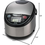 Tiger Microcomputer Controlled Rice Cooker and Warmer (Stainless Steel/Black)