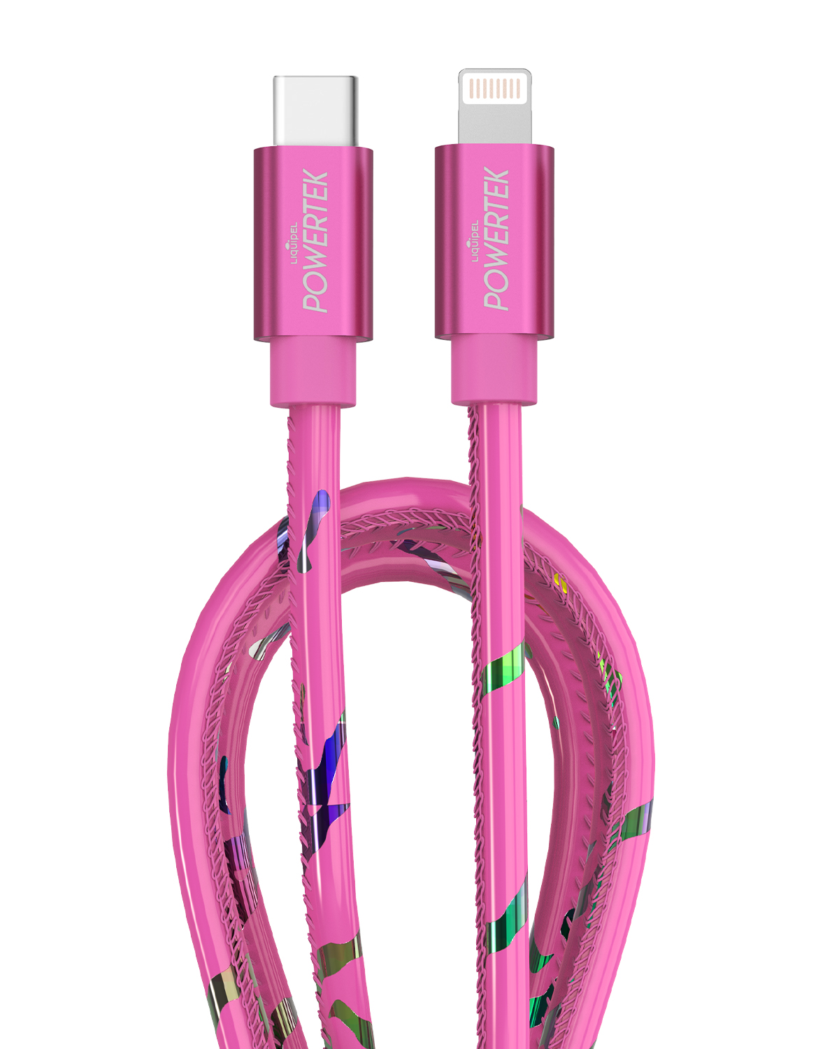 Powertek USB-C to Lightning Cable, 6ft, MFi Certified, Pink