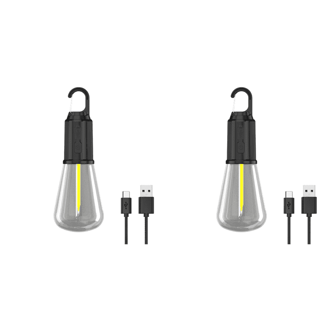 Luz LED USB para camping Wdftyju 400 mAh 100 LM tipo C recargable impermeable ovalada
