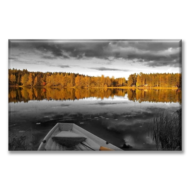 Cuadro Canva Listo Para Colgar Tipo Galería Paisaje Naranja 40X60 cm