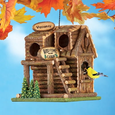 Hanging Northwoods Log Cabin Birdhouse by