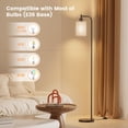 thumbnail image 2 of BedLuxury Dimmable Arc Floor Lamp with Remote Control for Living Room, Bedroom, 9W LED Bulb Included, Linen Shade, Beige, 2 of 8