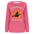 thumbnail image 4 of Rbaofujie Chandails d'Automne pour Femmes Femmes Décontracté Manches Longues Col Rond Hauts Blouse Ample Chandail à Imprimé Graphique Rose Vif Chandails à Capuchon pour Femmes, 4 of 4
