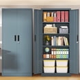 thumbnail image 4 of 71" Metal Garage Storage Cabinet with 4 Adjustable Shelves and Locking Doors, Tall Freestanding Garage Cabinet for Office, Home, Kitchen, Grey(71"H x 36"W x 16"D), 4 of 8