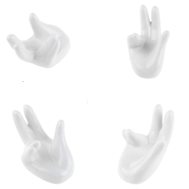 Juego de 4 soportes de mano hechos a mano de cerámica blanca para Ocarina de 6 agujeros/12 agujeros