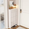 thumbnail image 4 of Gabinete de zapatos con cubo basculante ultrafino de viento crema, puerta de entrada para el hogar, gabinete de entrada integrado, nuevo almacenamiento Popular 2025, 4 of 4