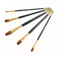 thumbnail image 1 of 5pcs 1 Set Nylon Hair Black Rod Painting Pen Set, Estudiante Diy Pintura Gouache Acrílico Óleo Pintura Pluma Cepillo, 1 of 4