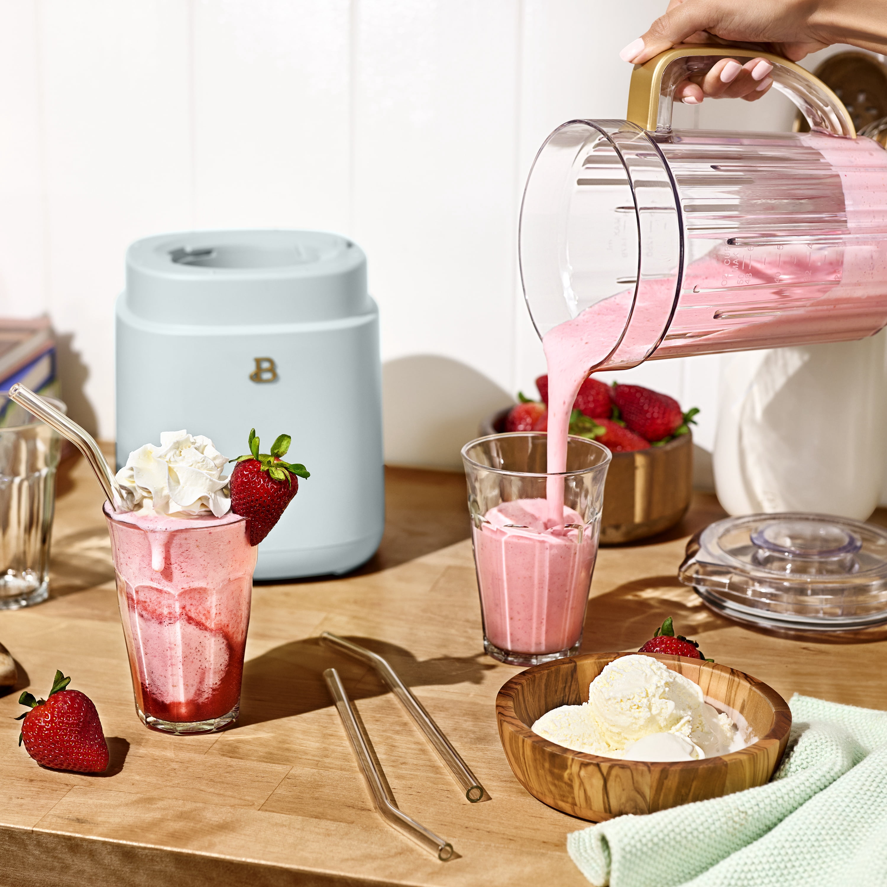 Beautiful 3-in-1 Kitchen System, Blender, Food Processor & Personal Blender, Hydrangea by Drew Barrymore