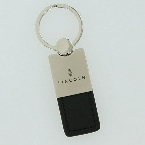 Lincoln Duo Leather Chrome Key Chain Fob Black Official Licensed