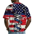 thumbnail image 3 of LNZGNM Men's 250 Anniversary USA Shirt Flag Color Print V-Neck T-Shirt Short Sleeve Patriotic Shirts Fashion Memorial Day Tee Shirts,Navy 2XL, 3 of 3