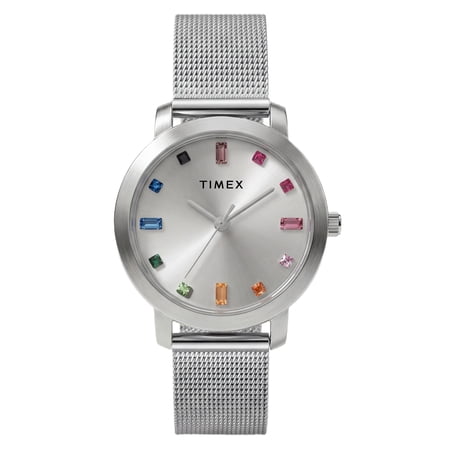 Timex Women s Main Street 31mm Watch - Silver-Tone Mesh Bracelet Silver-Tone Dial Silver-Tone Case