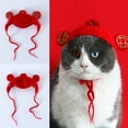 thumbnail image 3 of Pet Headdress New Year Style Holiday Dress Up Hand Knitting Cat Dog Woolen Yarn Hat Headwear Pet Accessories, 3 of 8