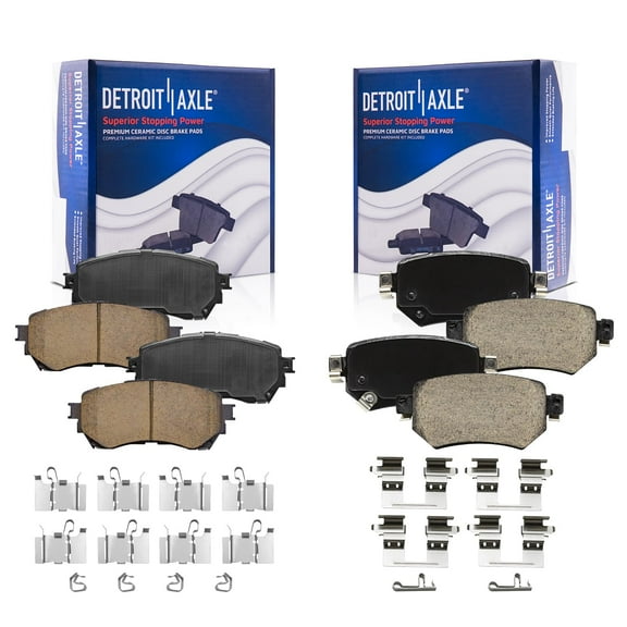 Detroit Axle - Brake Pads for 2016-2021 Mazda 6 2017 2018 2019 2020 Ceramic Brake Pads w/Hardware Front & Rear Replacement