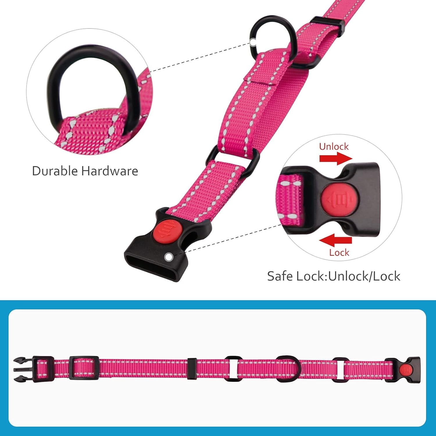 Solennerer Dog Collar Dog Leash Sets Heavy Duty Pet Leash Lead Rope for Small Medium Large Dogs Walking Running Training