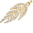 thumbnail image 3 of jiaroswwei Women Rhinestone Leaf Shape Pendant Navel Button Belly Ring Piercing Jewellry, 3 of 4