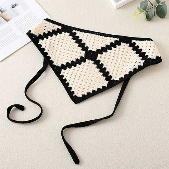 Yuwull Crochet Bandanas Headbands, Cute Hand Knitted Headband Women'S Girls Hair Accessories Headscarf Triangles Scarf