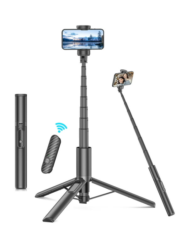 TONEOF 60" Selfie Stick Tripod for Phone 4"-7", Cellphone Travel  Tripod Stand for Video Recording