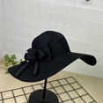 thumbnail image 2 of YAYUBA Women's Foldable Wide Brimmed Sun Hat Korean Minimalist Style Bowknot Sunhat Casual Beach Cap,Black, 2 of 4