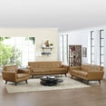 thumbnail image 2 of Modern Urban Contemporary 2 pcs Leather Living Room Set, Tan Leather, 2 of 7