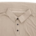 thumbnail image 7 of SeCaotees Men Long Sleeve Henley Polo Shirts Button Placket Striped Cuff Detail Muscle Fit Soft Knit For Leisure And Weekend Outing Tops Khaki,M, 7 of 7