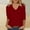 Wine, variant on Aloohaidyvio Tops and Blouses ,Womens Solid Color Loose T-Shirt 3/4 Sleeves Blouse V-Neck Casual Tops