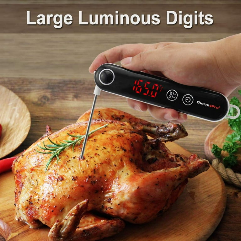 Meat Thermometer, ThermoPro TP18 Digital Meat Thermometer with LED Display  Thermocouple Instant Read Thermometer for Grilling, Cooking Food Candy  Thermometer for BBQ Smoker Deep Fry Oil Thermometer 